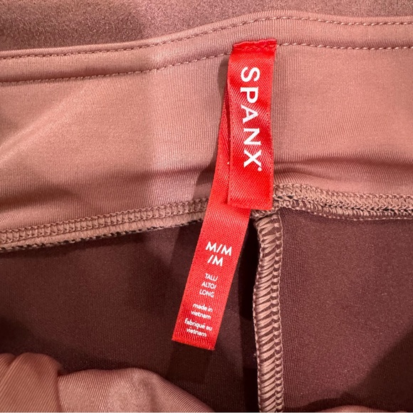 Spanx Faux Suede High Waist Leggings Rich Rose Pink Size Medium Tall MT - Picture 5 of 10